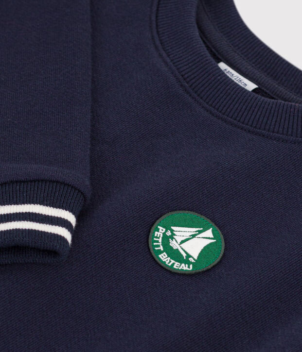 Felpa in cotone tinta unita Petit Bateau