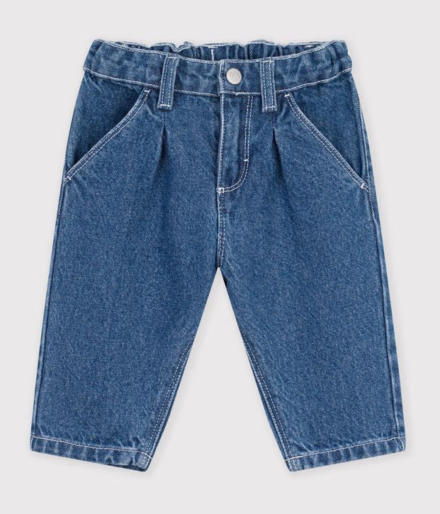 Pantaloni in denim tinta unita Petit Bateau