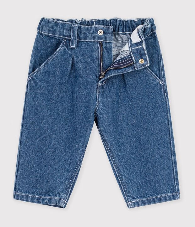 Pantaloni in denim tinta unita Petit Bateau