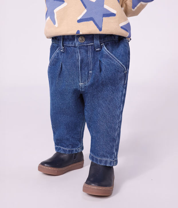 Pantaloni in denim tinta unita Petit Bateau