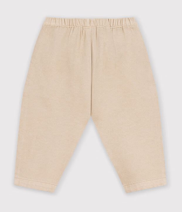 Pantaloni stile cargo in cotone tinta unita con stemma Petit Bateau