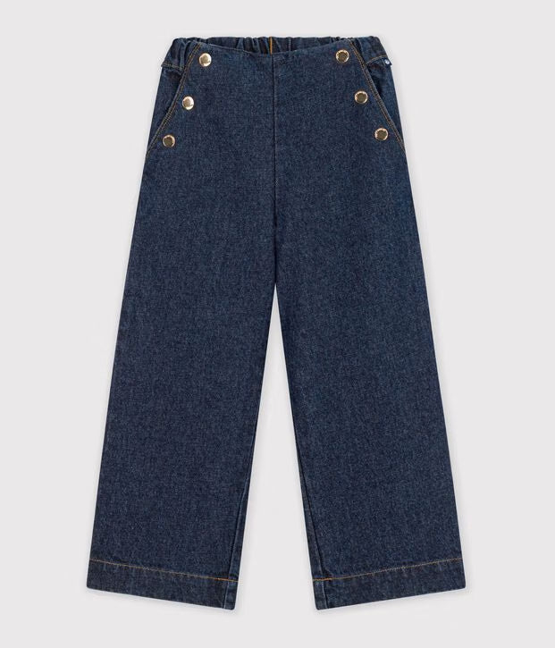 Pantaloni a gamba ampia in denim Petit Bateau