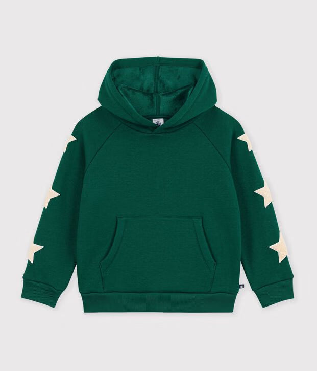 Felpa con cappuccio in cotone tinta unita Petit Bateau