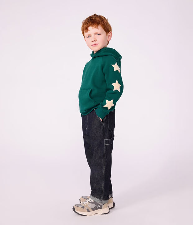 Felpa con cappuccio in cotone tinta unita Petit Bateau