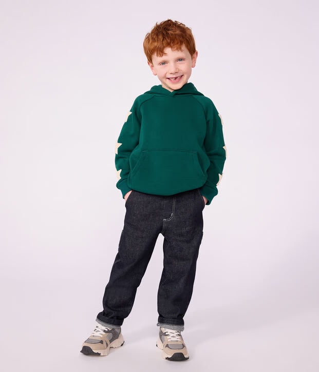 Felpa con cappuccio in cotone tinta unita Petit Bateau