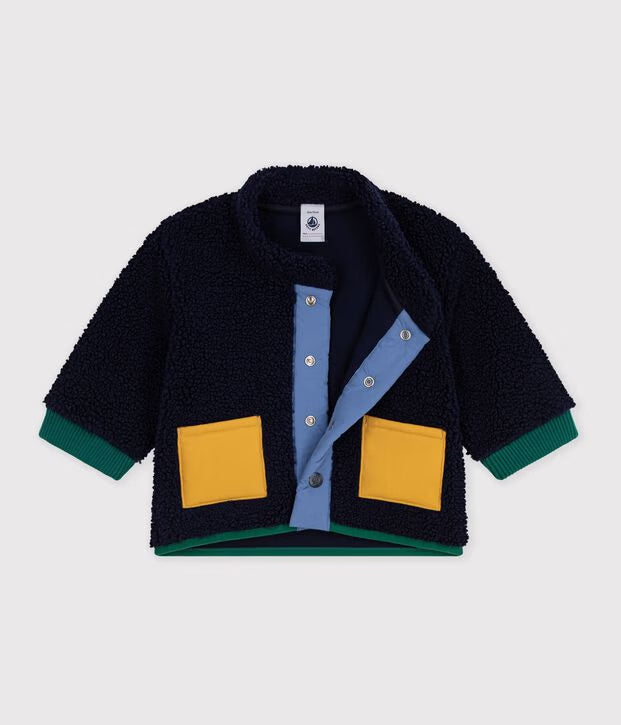 Cappotto imbottito in sherpa tinta unita Petit Bateau