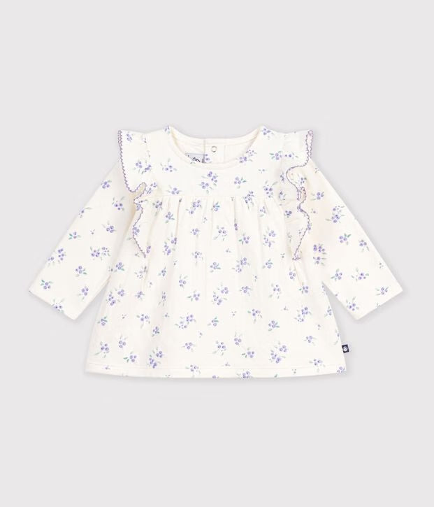 Blusa a maniche lunghe in cotone con stampa a fiori Petit Bateau