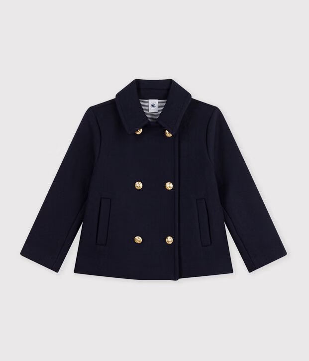 Caban bambina in panno di lana Petit Bateau
