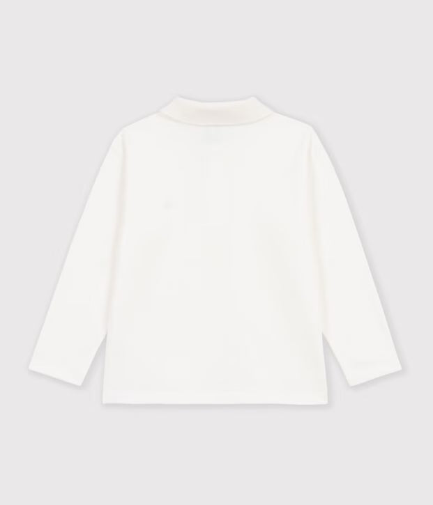 Polo a maniche lunghe in cotone Petit Bateau
