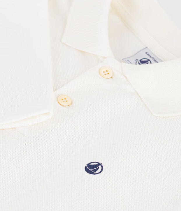 Polo a maniche lunghe in cotone Petit Bateau