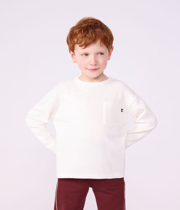 T-shirt a maniche lunghe in cotone Petit Bateau
