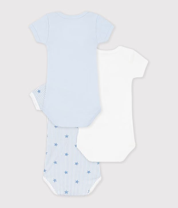 Set di body a maniche corte in cotone con stampa di stelle neonato Petit Bateau