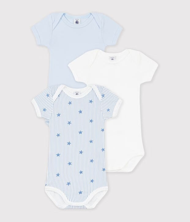 Set di body a maniche corte in cotone con stampa di stelle neonato Petit Bateau