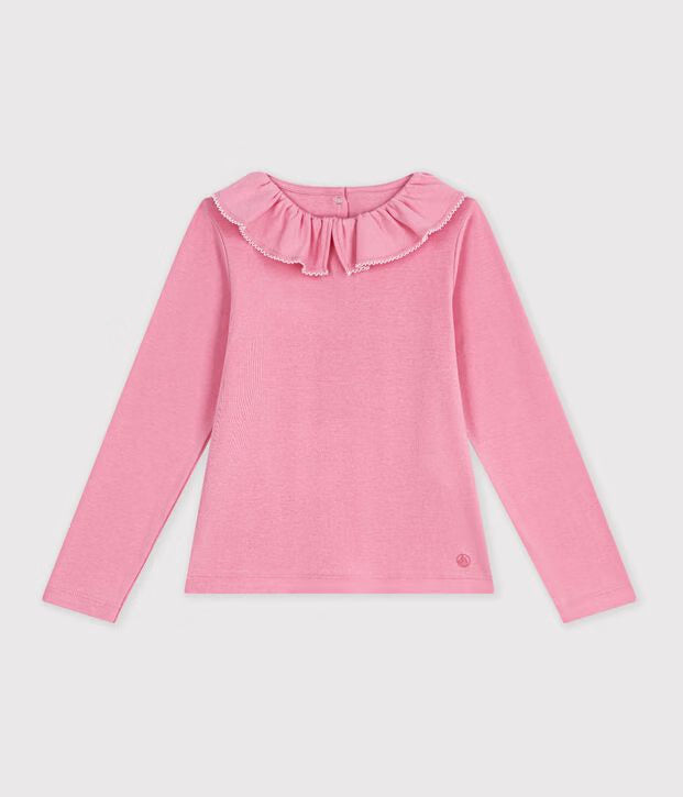 T-shirt con colletto a maniche lunghe Petit Bateau