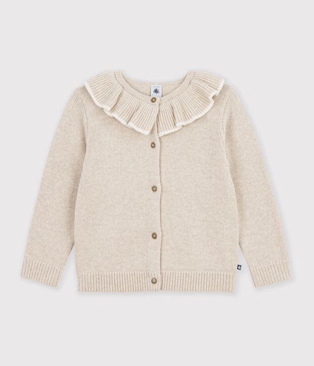 Cardigan in misto lana e cotone tinta unita Petit Bateau