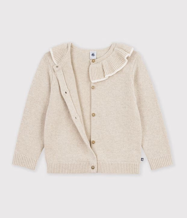 Cardigan in misto lana e cotone tinta unita Petit Bateau