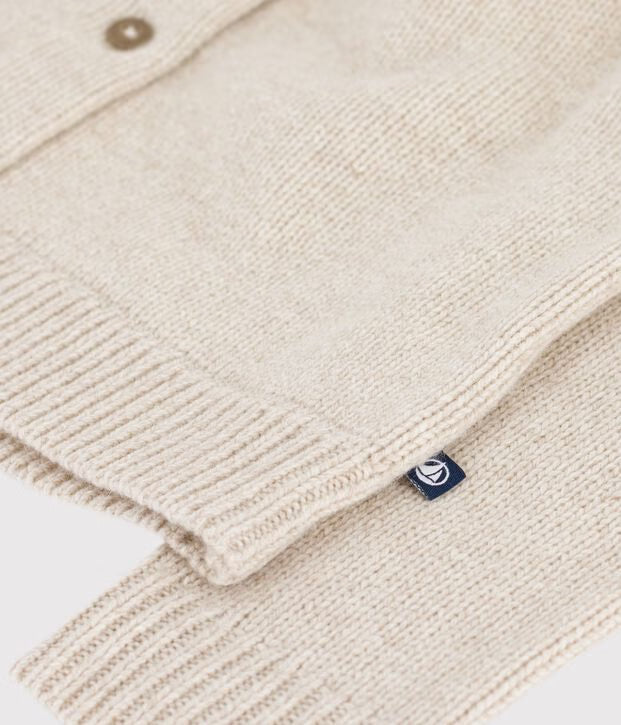 Cardigan in misto lana e cotone tinta unita Petit Bateau