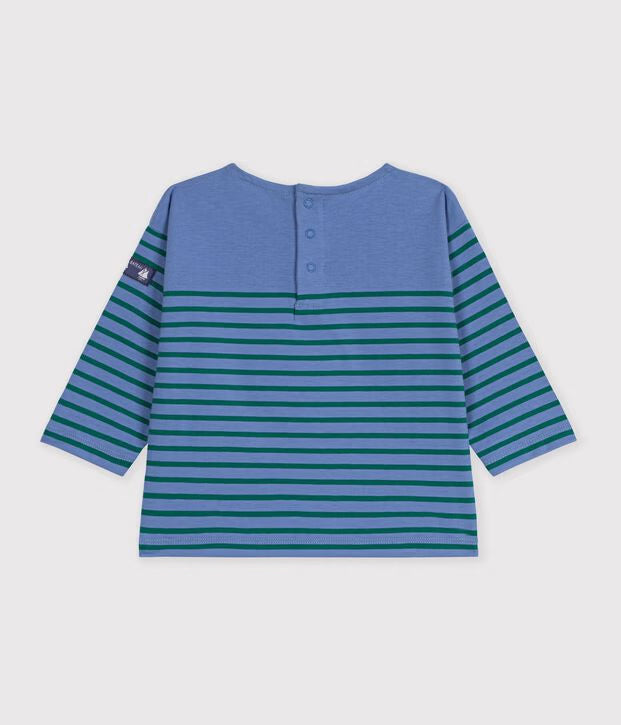 T-shirt a maniche lunghe in cotone a righe Petit Bateau