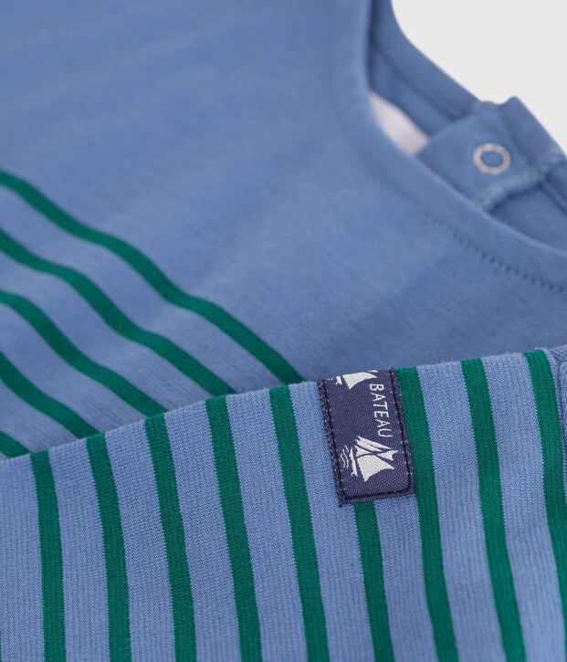T-shirt a maniche lunghe in cotone a righe Petit Bateau