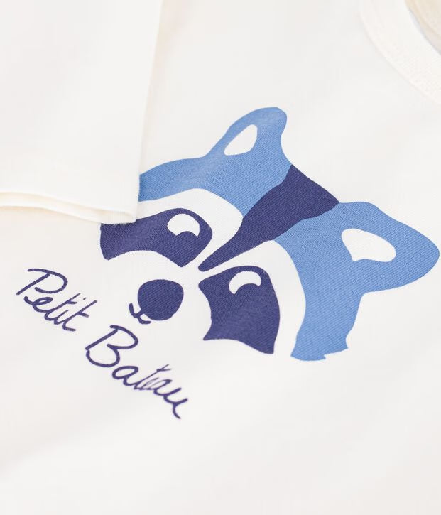 T-shirt a maniche lunghe in cotone tinta unita Petit Bateau