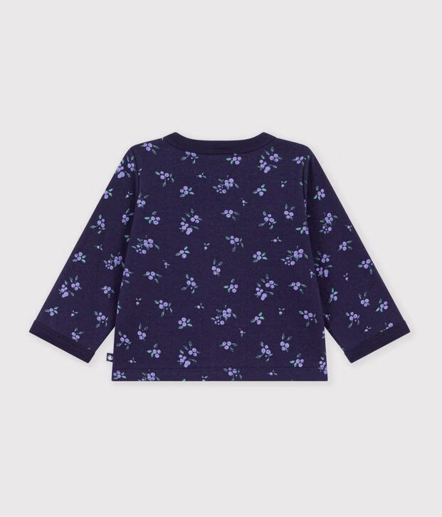 Cardigan in cotone con stampa a fiori Petit Bateau