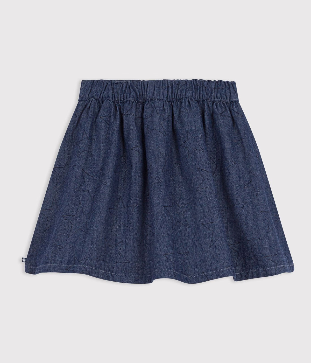 Gonna corta in denim tinta unita con motivo a stelle Petit Bateau