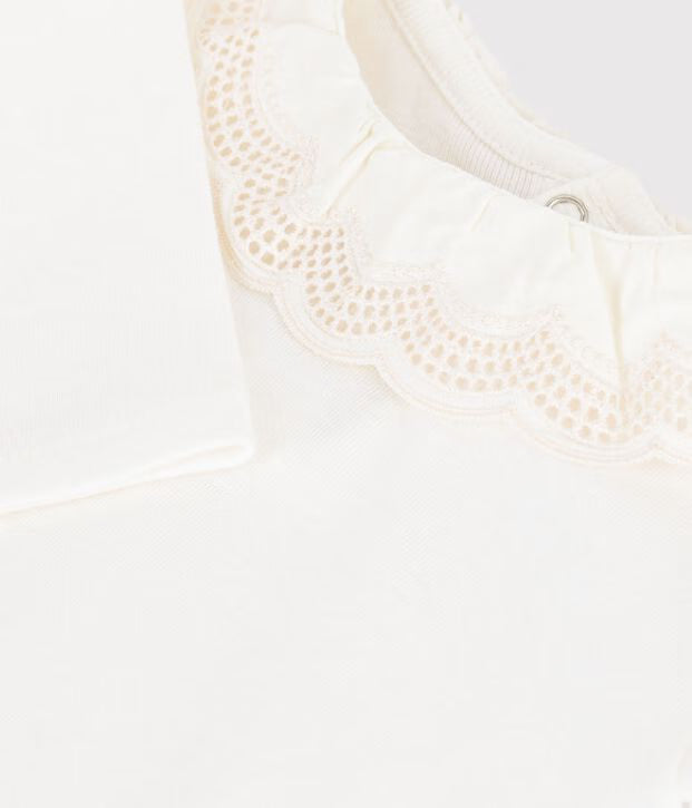 Body con colletto in cotone tinta unita Petit Bateau