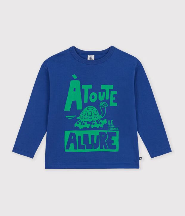 T-shirt a maniche lunghe fantasia Petit Bateau