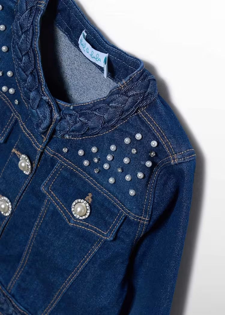 Giacca Denim Perle Bambina