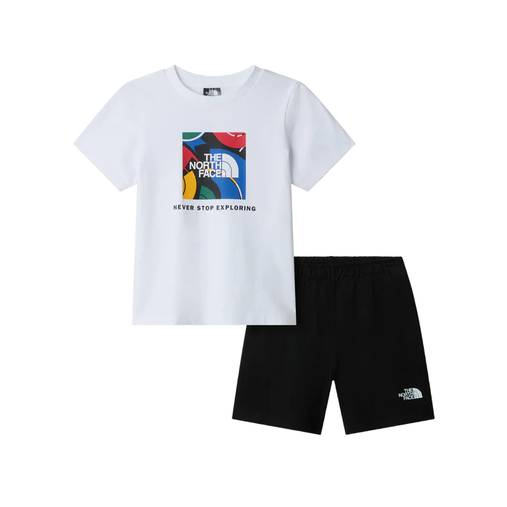 The North Face Bambino T-shirt Bianca Con Stampa E Bermuda.