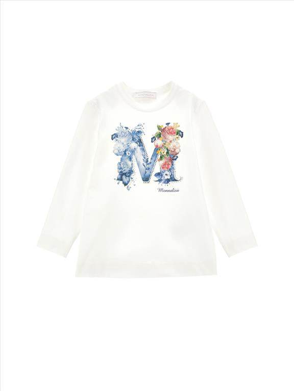 Monnalisa T-Shirt Panna.