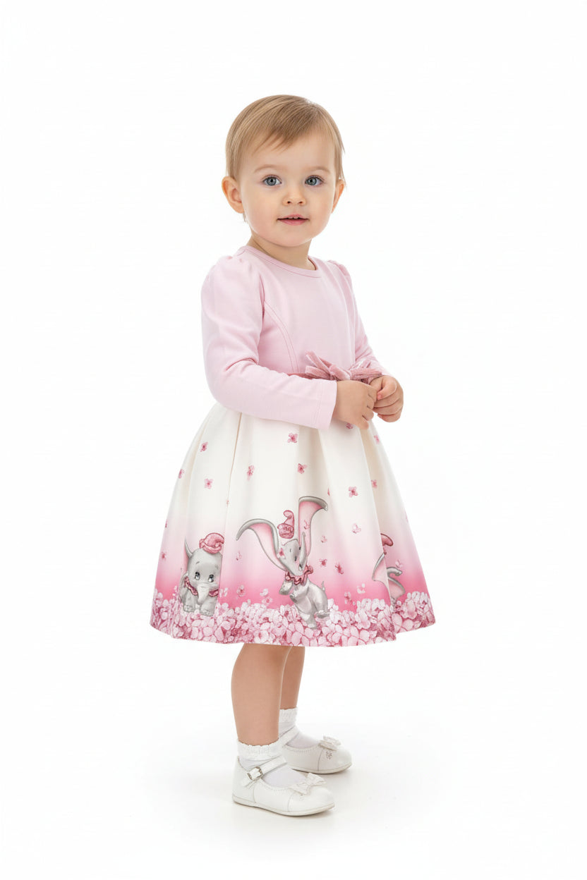 Abito con cintura Dumbo - Rosa Monnalisa.
