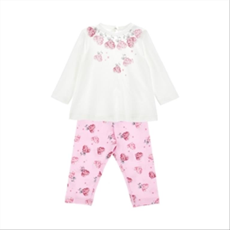 Set Maglia e Leggings Panna e Rosa Monnalisa.