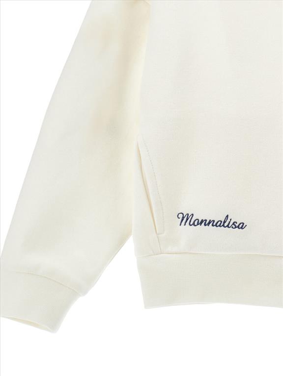 Felpa zip e Cappuccio con stampa floreale Monnalisa.