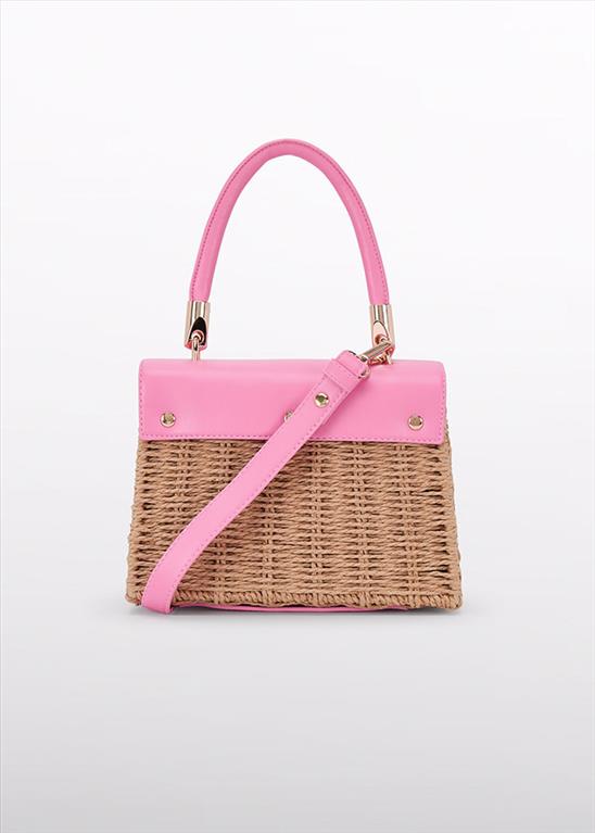 Borsa Abel & Lula in Paglia e Ecopelle Rosa Chic
