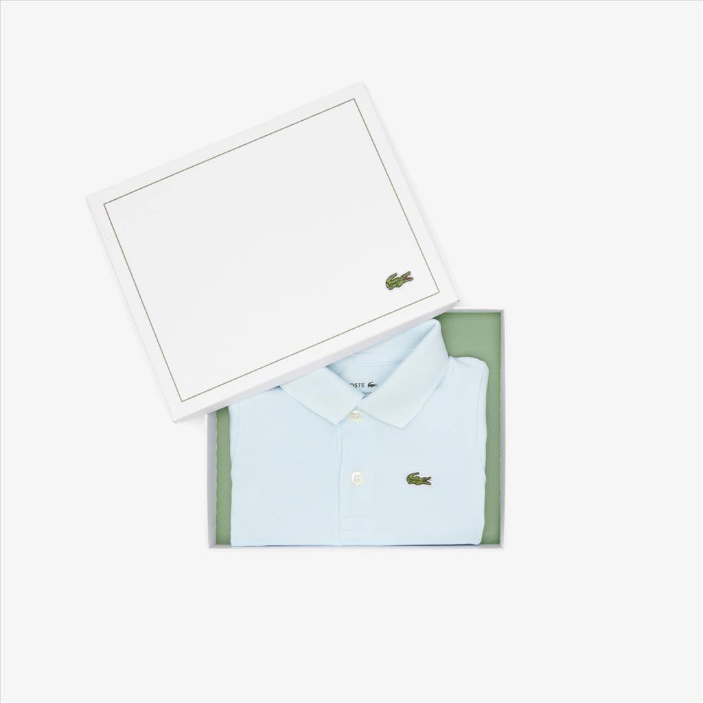 BODY A POLO LACOSTE IN PETIT PIQUÉ NEONATO