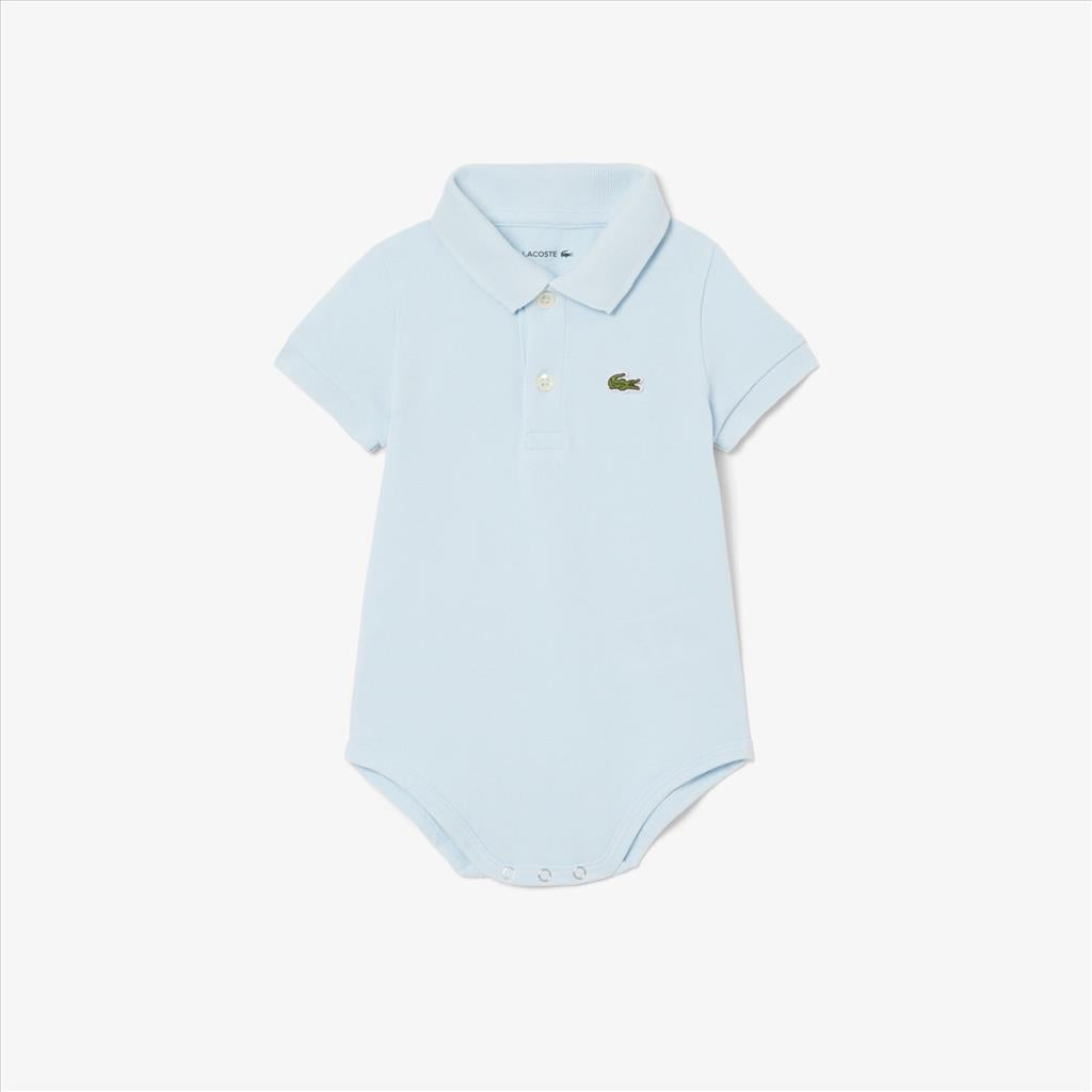 BODY A POLO LACOSTE IN PETIT PIQUÉ NEONATO