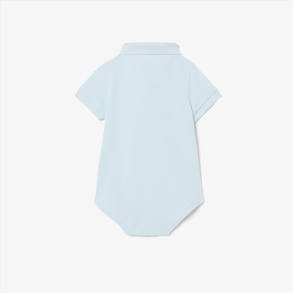 BODY A POLO LACOSTE IN PETIT PIQUÉ NEONATO