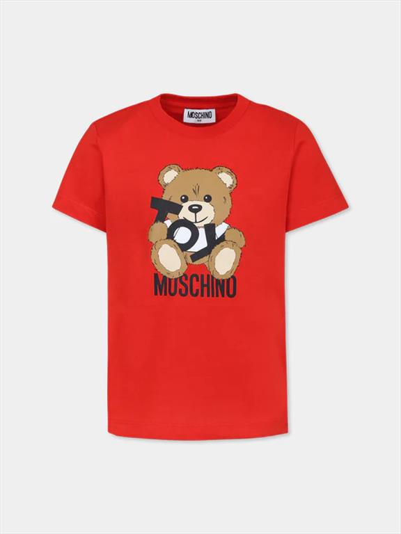 Moschino Bambino T-shirt Stampa Teddy E Logo.
