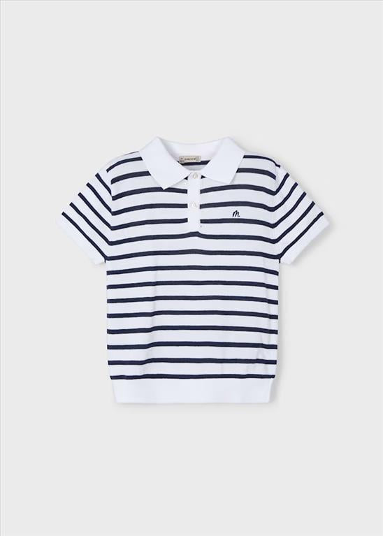 Polo Mayoral Bianco e Blu  Regular Fit.