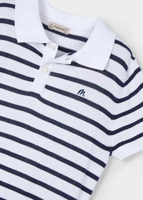Polo Mayoral Bianco e Blu  Regular Fit.