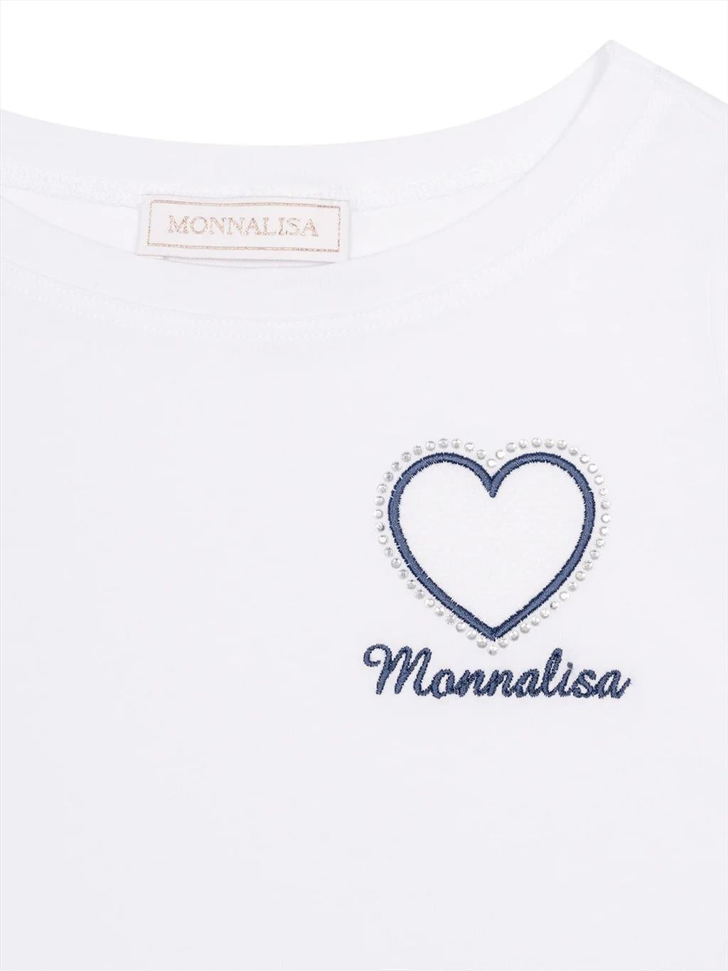 Completo Monnalisa  bianco e blu bambina.