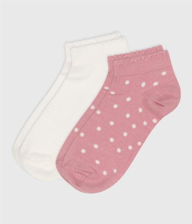 Petit Bateau 2 paia di calzini in cotone a pois bambina