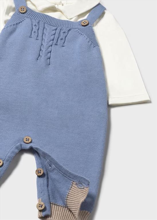 Completo 3 Pezzi Con Salopette Neonato MAYORAL