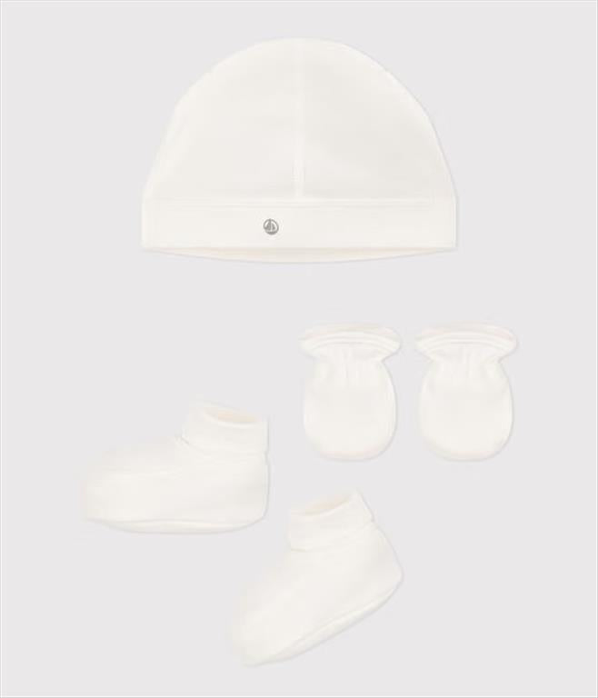 SET CON CUFFIETTA, BABBUCCE E MUFFOLE BEBÈ