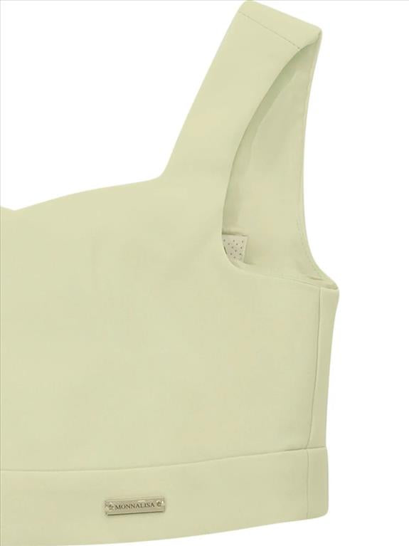 TOP PER BAMBINA MONNALISA VERDE CON BOTTONI