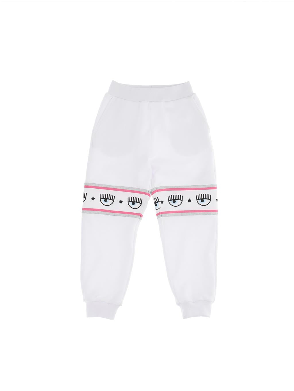 Pantaloni Chiara Ferragni con dettaglio iconico sulle gambe.