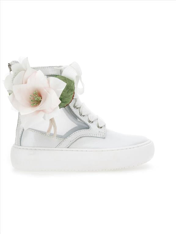 Anfibi pelle con magnolia MONNALISA