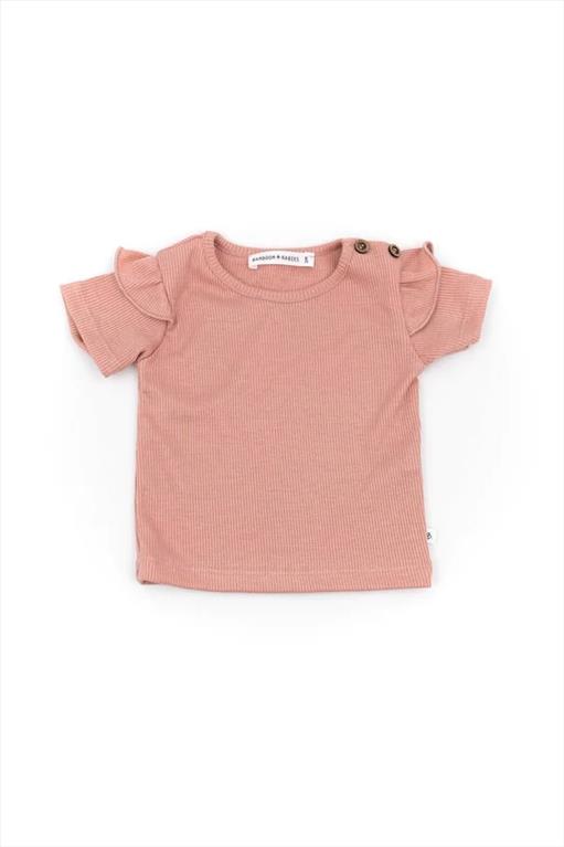 T-SHIRT WITH BAMBOOM RUFFLED SLEEVES