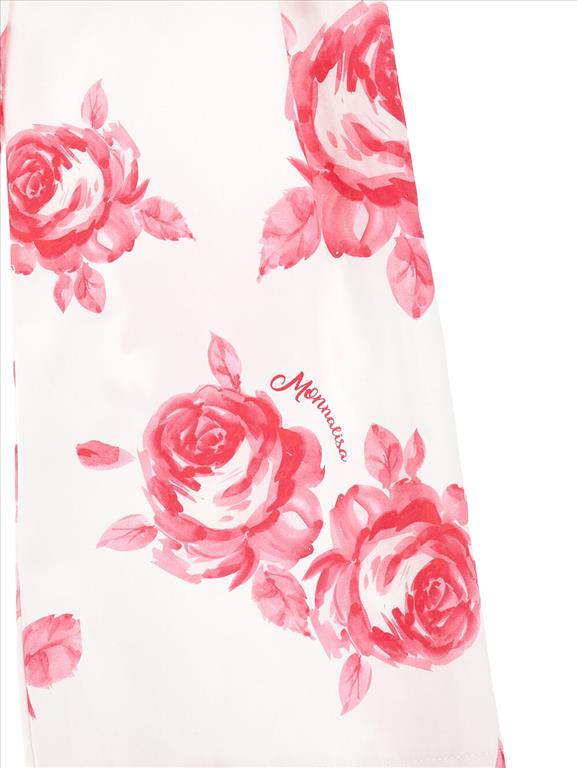 Pantalone palazzo cropped stampa rose MONNALISA